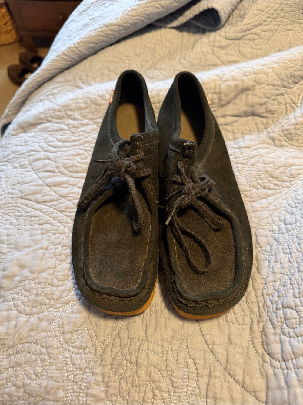 Clark’s Black Suede Moccasin Lace Shoes